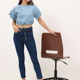 URBAN POCHE Women Puff Sleeve Cotton Crop Top-picture-18