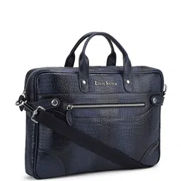 LOUIS STITCH 
Men Textured Leather Dual Tone Laptop Bag image 4