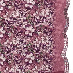 Nirmohi Fashion Floral Mirror Work Pure Georgette Saree image 4