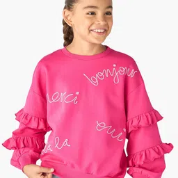 Juniors by Babyshop Girls Embroidered Sweatshirt With Ruffles-picture-24