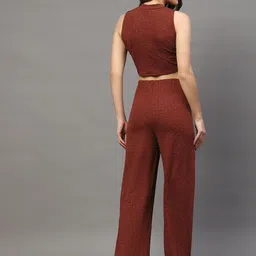 StyleCast X SERA Self Design Round Neck Sleeveless Top With Trouser image 5