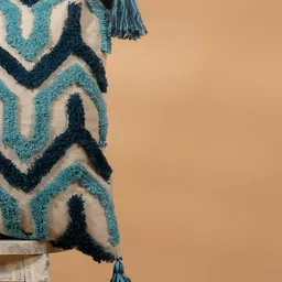 THEGASBH Blue & White Geometric Cotton Square Cushion Covers image 3