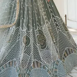 Zeel Clothing Embroidered Sequinned Semi-Stitched Lehenga & Blouse With Dupatta image 4