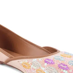JM Looks Womens Ethnic Juttis with Pastel Sequin Work image 3