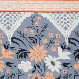 Aura White & Blue Ethnic Motifs Printed 200 TC King Bedsheet Set 2.28 m x 2.54 m image 5