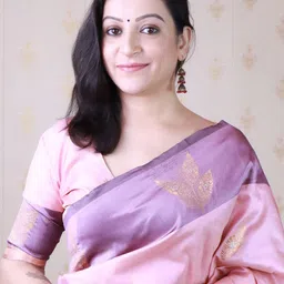 all about you Woven Design Zari Silk Blend Banarasi Saree image 4