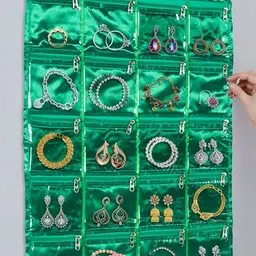 Kuber Industries Green Set of 1 Regular Jewellery Organiser Organisers-picture-24