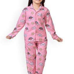 BAESD Girls Conversational Printed Shirt & Pyjama Night suit-picture-39