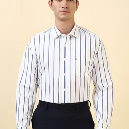Allen Solly Men Slim Fit Vertical Striped Spread Collar Pure Cotton Formal Shirt-image-24