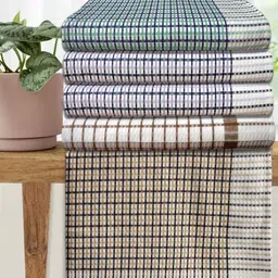 Athom Living White & Blue 5 Striped Cotton 210 GSM Bath Towel-image-11