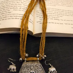 JewelSana Silver-Plated Oxidised Necklace-picture-11