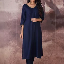 Indo Era V-Neck Top With Trousers Co-Ords-picture-33