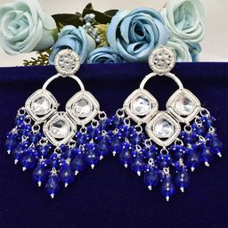 MEIRA JEWELLERY Artificial Stones Studded And Beaded Contemporary Drop Earrings-picture-15