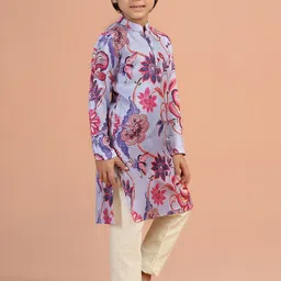 KISAH Boys Floral Printed Regular Kurta with Pyjamas image 2
