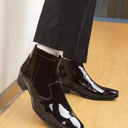 Bxxy Men 2 Inch Heel Height Increasing Casual Party Wear Zip boot On Cuban Sole image 3