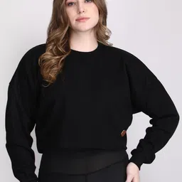 Raxedo Women Round Neck Long Sleeves Crop Pullover Sweatshirt-image-22