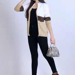 Roadster Women Colourblocked Woollen Cardigan-picture-23