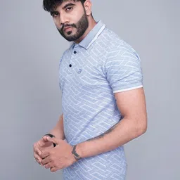 INKMAN Men Printed Polo Collar Bio Finish T-shirt image 3