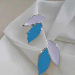 FIMBUL Silver Plated Leaf Shaped Studs-image-47