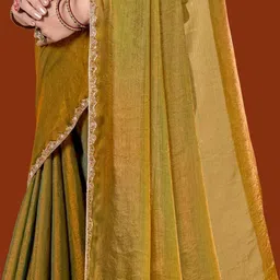 Branzios Solid Embellished Beads and Stones Saree image 4