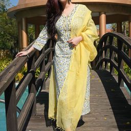 Moda Rapido Women Ethnic Motifs Printed Regular Kurta with Trousers & With Dupatta-picture-44