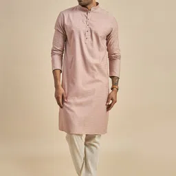 Anouk Geometric Woven Design Mandarin Collar Straight Kurta image 1