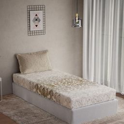 DDecor Brown & Cream Floral Printed Cotton 145 TC Single Bedsheet Set 2.24 m x 1.52 m-picture-14