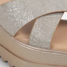 Mochi Women Embellished Printed Open Back Platform Sandals image 3