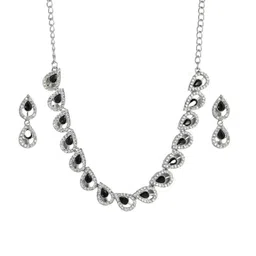Sangria Silver-Plated AD-Studded Jewellery Set image 2