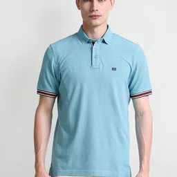 Arrow Sport Men Solid Polo Collar Cotton T-shirt-picture-16