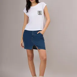 R.Code by The Roadster Life Co. Typography Printed Cap Sleeves Cotton Applique T-shirt image 5