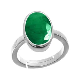 RRVGEM Silver Plated 4.25 Ratti 4.00 KT Colombian Emerald Gemstone Ring-picture-35