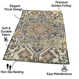 LUXEHOME INTERNATIONAL Beige Abstract Traditional Carpet image 4