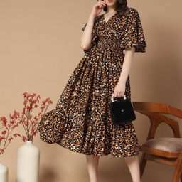 Krunal Raiyani Women Animal Printed Fit & Flare Midi Dress-picture-21