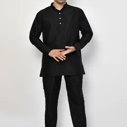 Simaaya Men Mandarin Collar Kurta with Pyjamas image 3