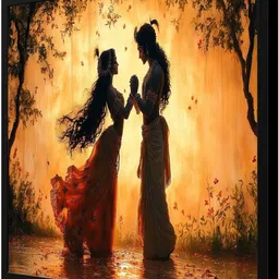 DECOR DADDY Orange Single Piece Canvas Religious Wall Paintings image 3