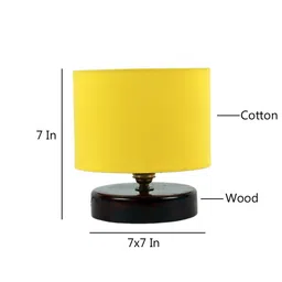 Devansh Yellow Cotton Table Lamp with Shade image 4