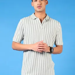 V-Mart Men Striped Polo Collar Pockets T-shirt-image-76