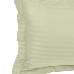 Sleeping Owls Green Striped 210 TC Single Bedsheet with 1 Pillow Covers image 2