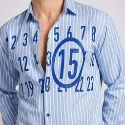 FUGAZEE Men Vertical Striped Spread Collar Pure Cotton Casual Shirt image 2