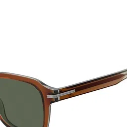 Hugo Boss Men Green Lens & Brown Rectangle Sunglasses with image 3