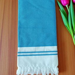 Kryptic Blue & White Checkered Printed 180 GSM Pure Cotton Bath Towel-picture-5
