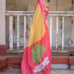 SHREEMALL Ethnic Motifs Printed Zari Saree image 3