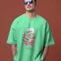 Silver Moon Clothing Men Typography Printed Round Neck Cotton Oversized T-shirt image 2