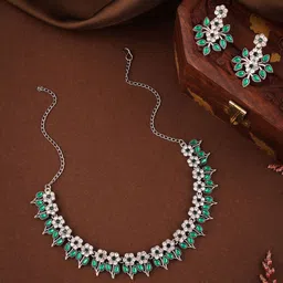 Anouk Silver-Plated American Diamonds Studded Jewellery Set-picture-25