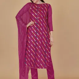 HERE&NOW Embellished Organza Unstitched Dress Material-picture-12