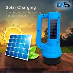 daily needs shop Rechargeable Long Range Torch 50w Laser+14SMD Side With solar 6 hrs Torch Emergency Light image 2