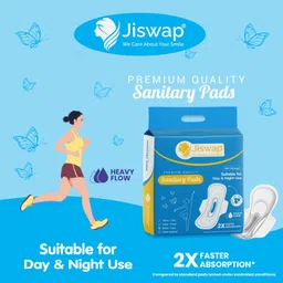 jiswap Sanitary Pads XL size Rash-Free 80 Pads Day & Night Use,Ultra Thin, Heavy Flow Sanitary Pad image 5