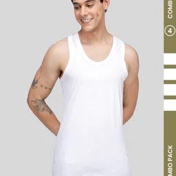MACHO Sporto Pack Of 4 Pure Cotton Scoop Neck Basic Vests-image-75