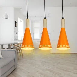 GAUVIK Orange Aluminium Ceiling Lamp image 2